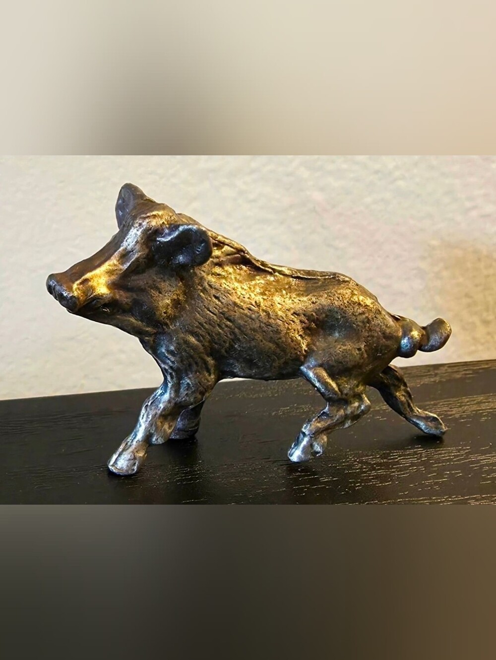 Bronze-Tone Bull Figurine - Decorative Home Art